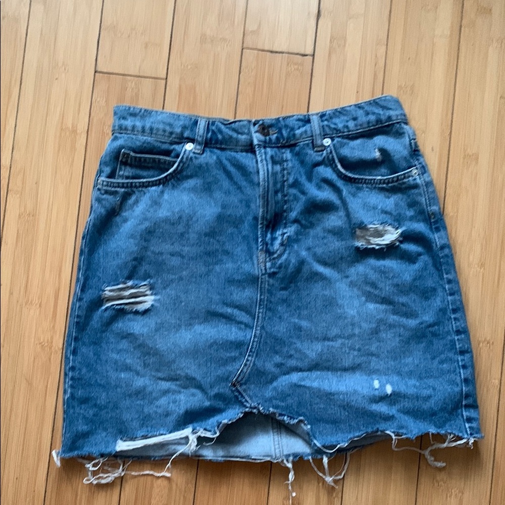 We The Free - Distressed Denim Skirt - size 30